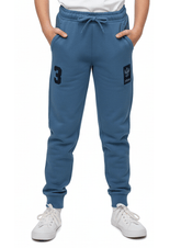 KIDS Classic Blue Joggers Trouser with Sporty Patches - Smgarment's